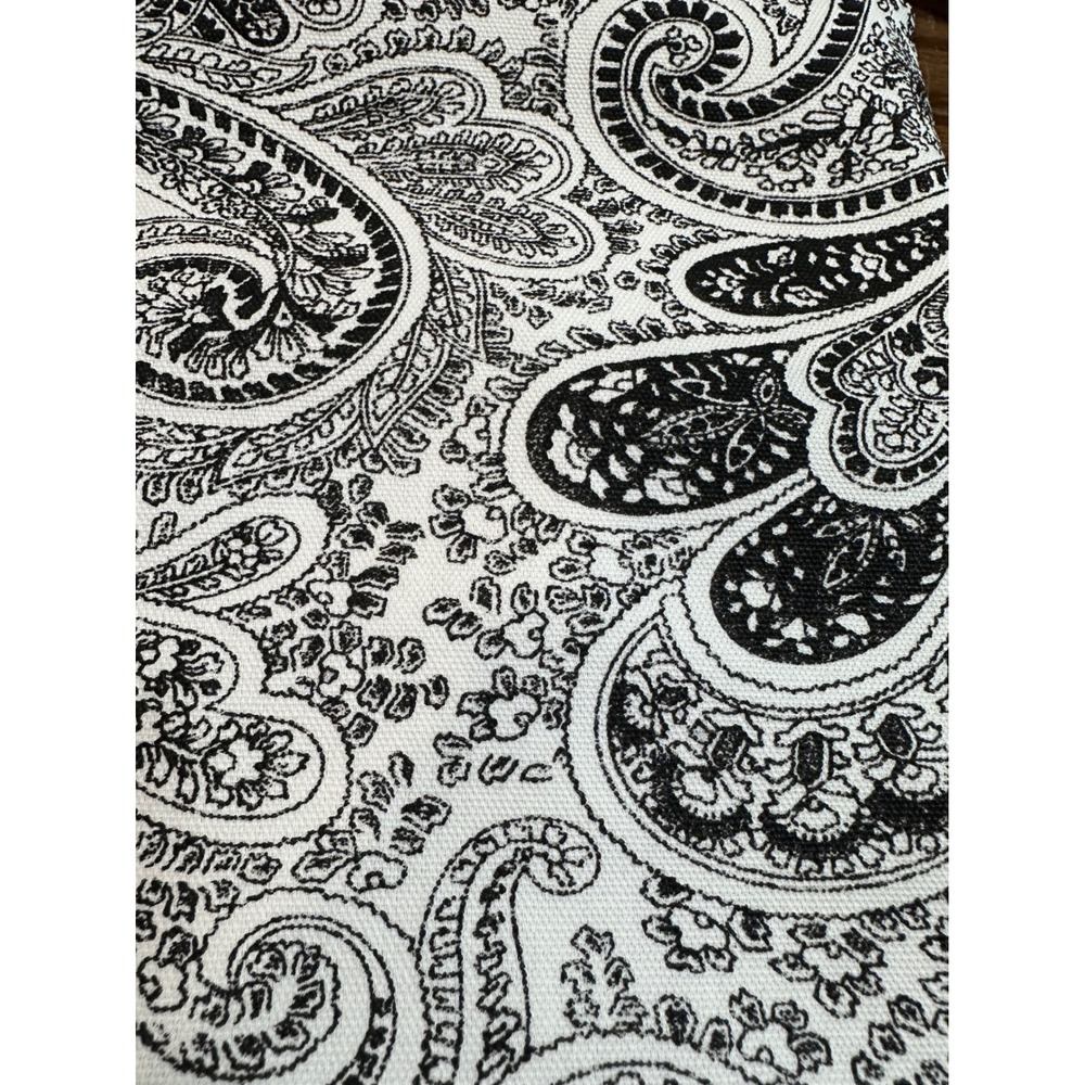 Premier Prints Classic Paisley Black White Fabric 2 Yards x 56" Cotton Duck READ - Picture 2 of 5